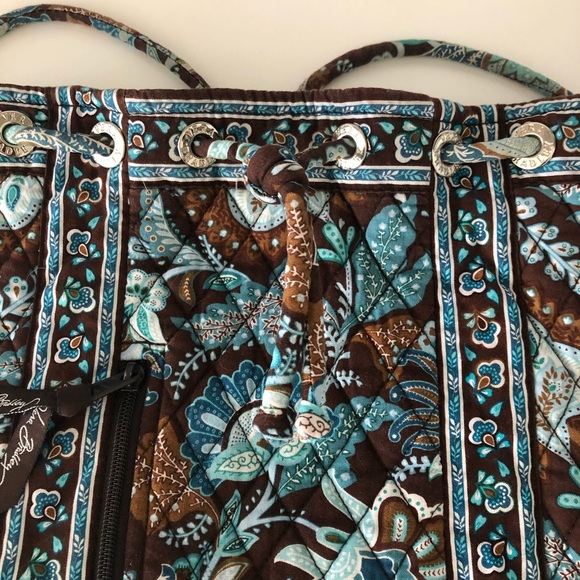 Vera Bradley Java Blue Drawstring Backpack - Picture 2 of 4